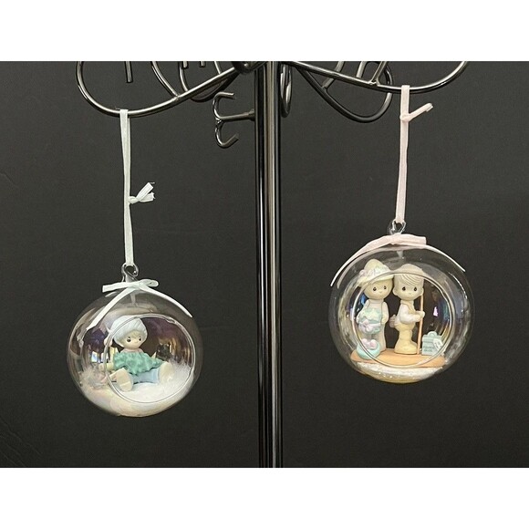 PM Glass Ball Ornaments Dont Let the Holidays Get you Down/Merry Dreams Lot of 2 - Picture 1 of 8